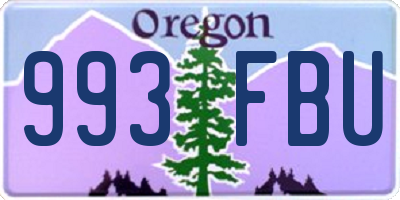 OR license plate 993FBU