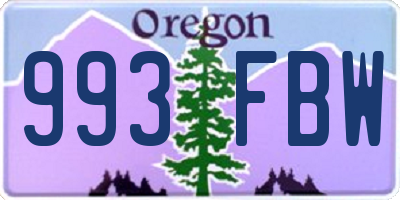 OR license plate 993FBW