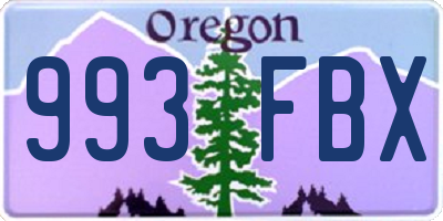 OR license plate 993FBX