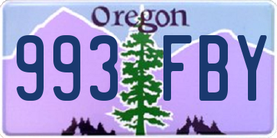 OR license plate 993FBY