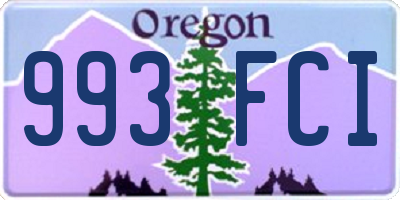 OR license plate 993FCI