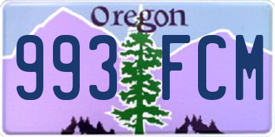 OR license plate 993FCM