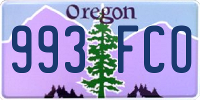 OR license plate 993FCO