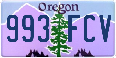 OR license plate 993FCV