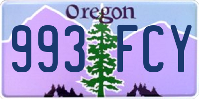 OR license plate 993FCY