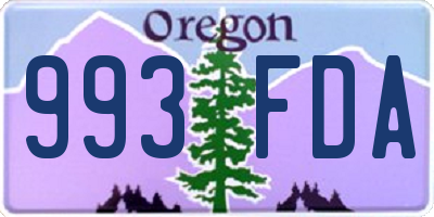 OR license plate 993FDA