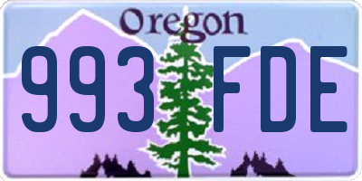 OR license plate 993FDE