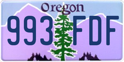 OR license plate 993FDF