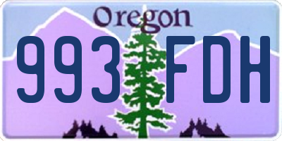 OR license plate 993FDH