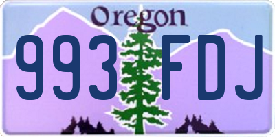 OR license plate 993FDJ