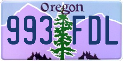 OR license plate 993FDL