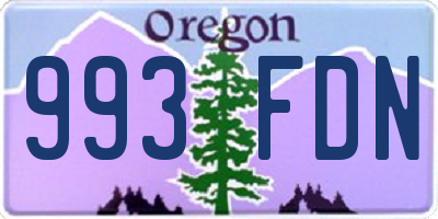 OR license plate 993FDN