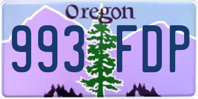 OR license plate 993FDP