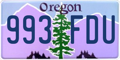 OR license plate 993FDU