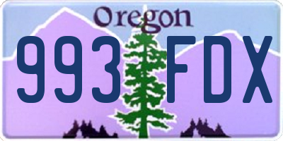 OR license plate 993FDX
