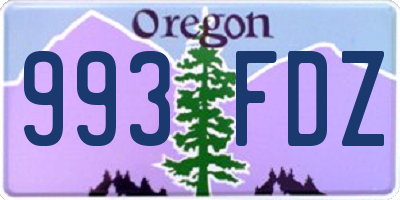 OR license plate 993FDZ
