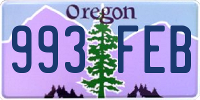 OR license plate 993FEB