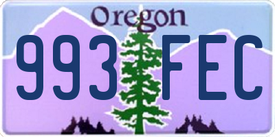 OR license plate 993FEC