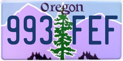 OR license plate 993FEF