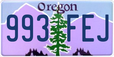 OR license plate 993FEJ