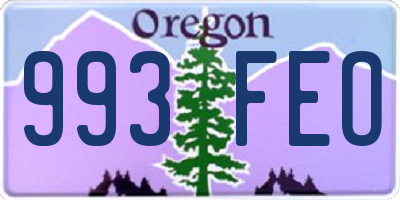 OR license plate 993FEO