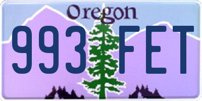 OR license plate 993FET