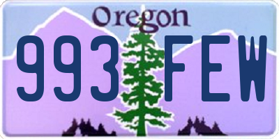 OR license plate 993FEW