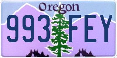 OR license plate 993FEY