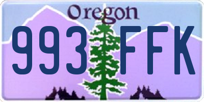 OR license plate 993FFK