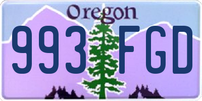 OR license plate 993FGD