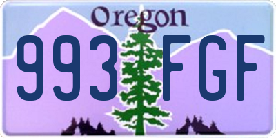 OR license plate 993FGF