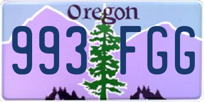 OR license plate 993FGG