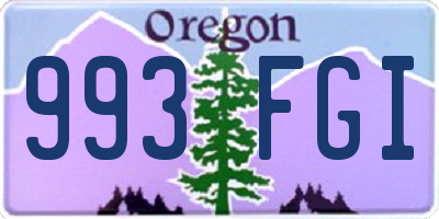 OR license plate 993FGI
