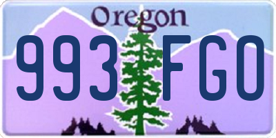 OR license plate 993FGO