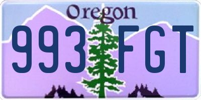 OR license plate 993FGT