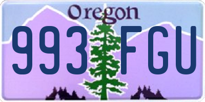 OR license plate 993FGU