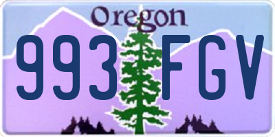 OR license plate 993FGV