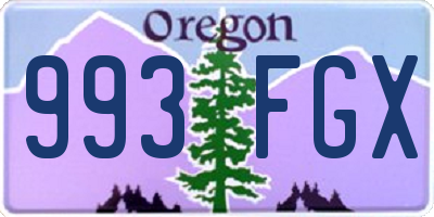 OR license plate 993FGX