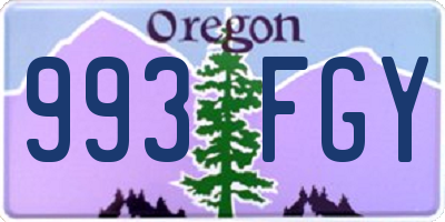 OR license plate 993FGY