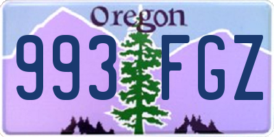 OR license plate 993FGZ