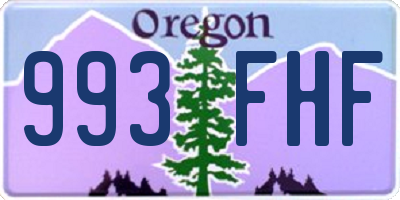 OR license plate 993FHF