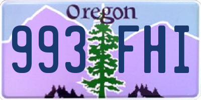 OR license plate 993FHI