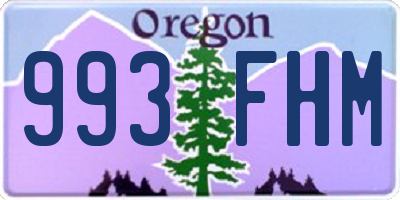 OR license plate 993FHM