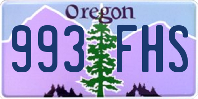 OR license plate 993FHS