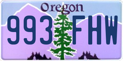 OR license plate 993FHW