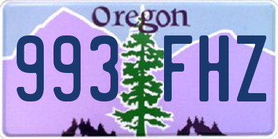 OR license plate 993FHZ