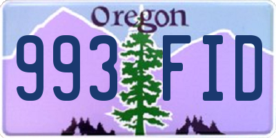 OR license plate 993FID