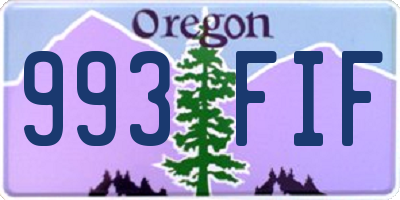 OR license plate 993FIF