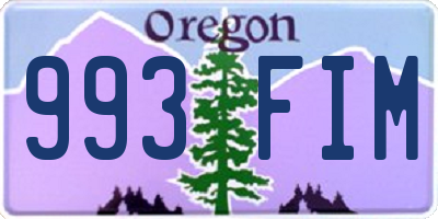 OR license plate 993FIM