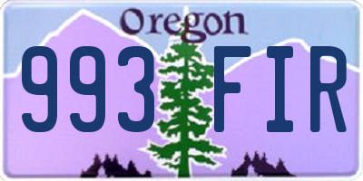 OR license plate 993FIR